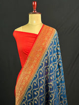 Pure Khaddi Georgette Handwoven Banarasi Saree