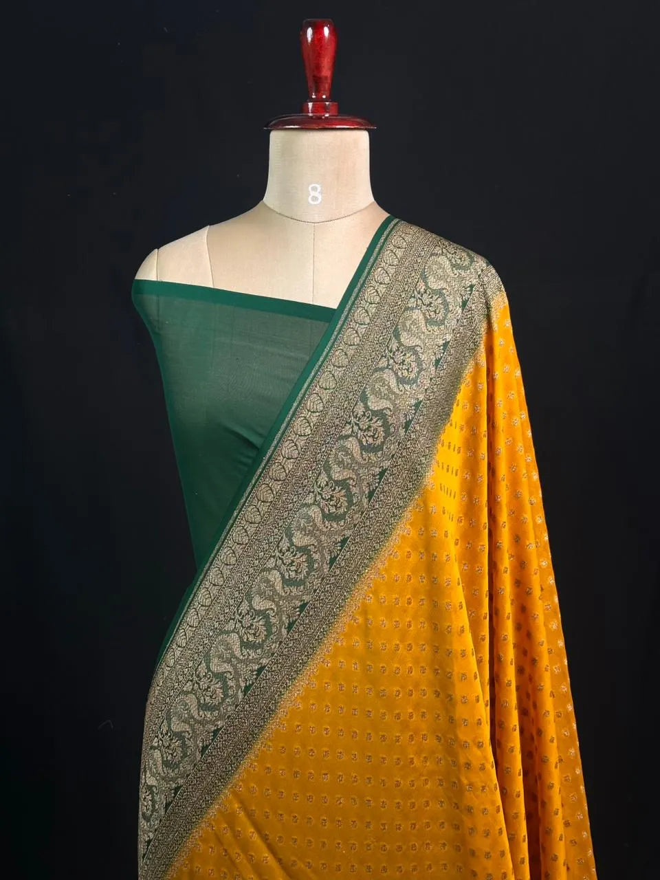 Pure Khaddi Georgette Saree – Handwoven Grace with Regal Zari Weave
