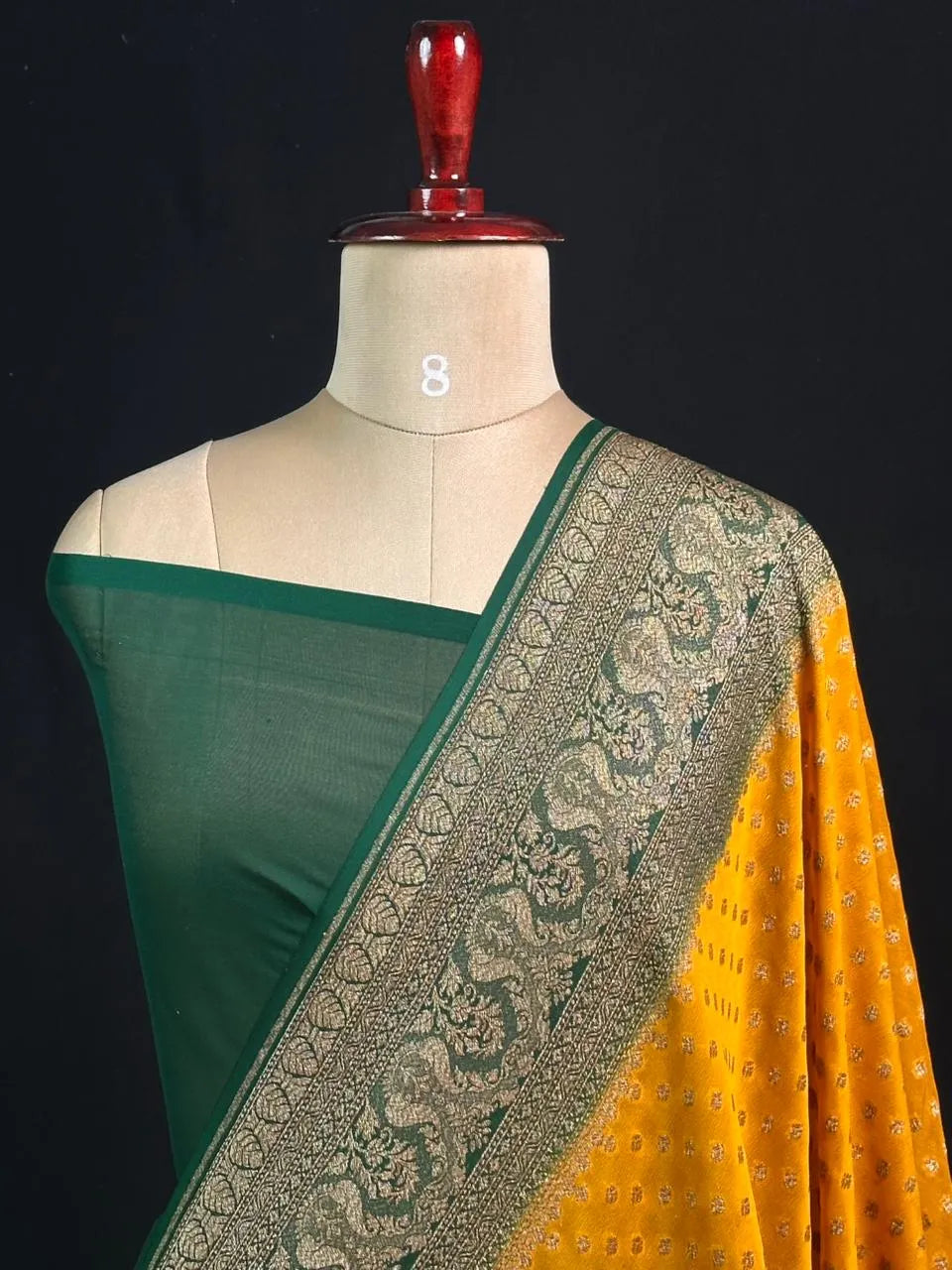 Pure Khaddi Georgette Saree – Handwoven Grace with Regal Zari Weave