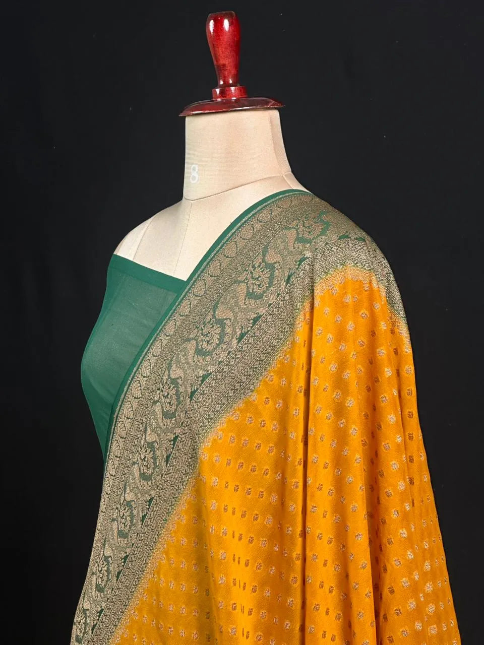 Pure Khaddi Georgette Saree – Handwoven Grace with Regal Zari Weave