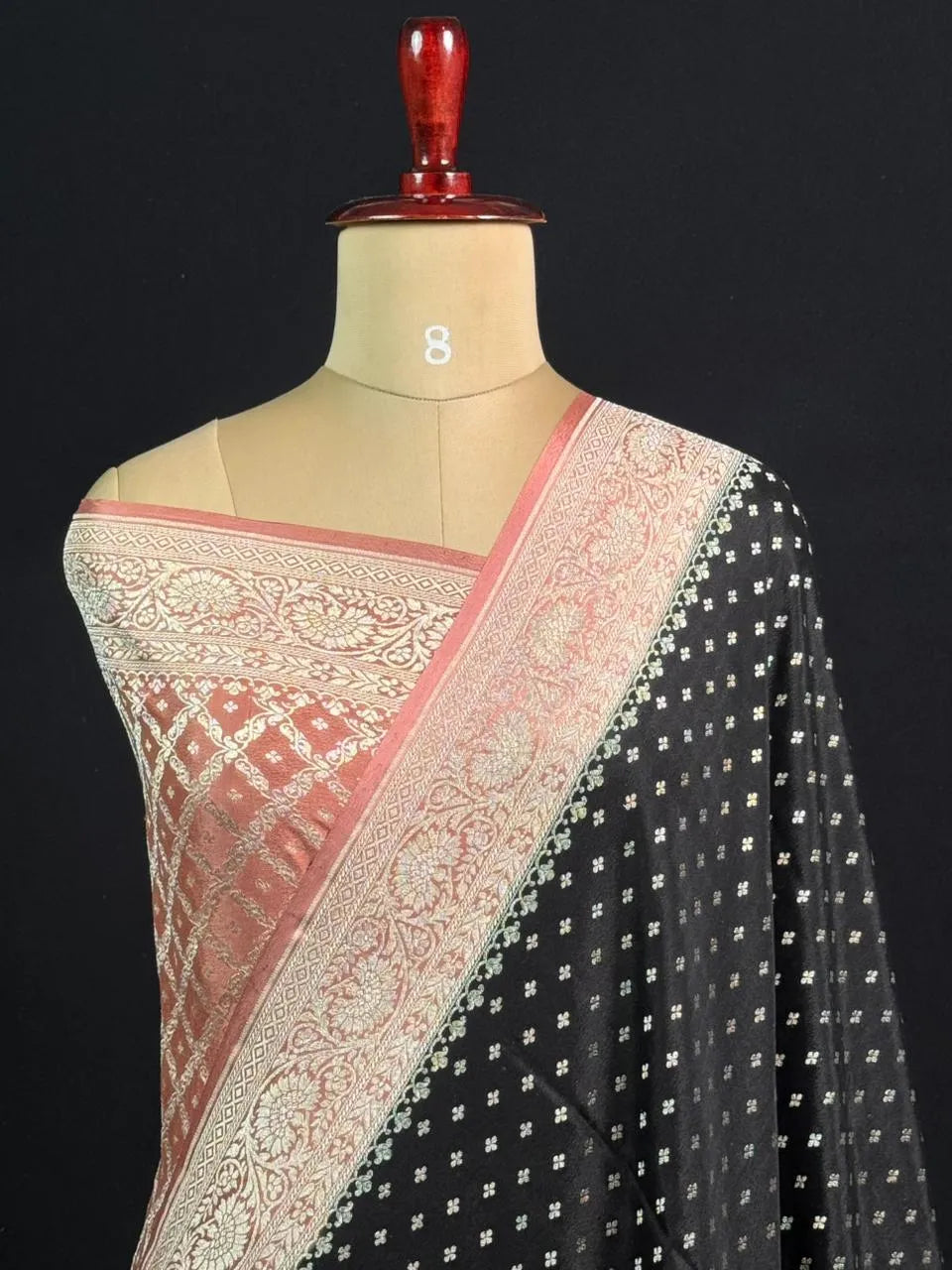 Noor-e-Banaras Pure Crêpe Silver Zari Weave 