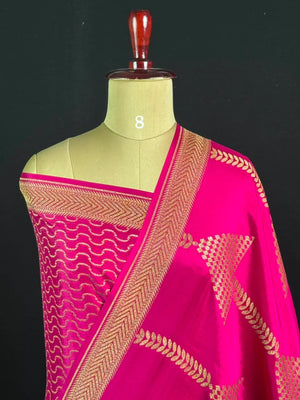 Pure Banarasi Crepe Silk Saree with Rich Zari Weaving
