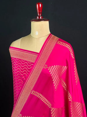 Pure Banarasi Crepe Silk Saree with Rich Zari Weaving