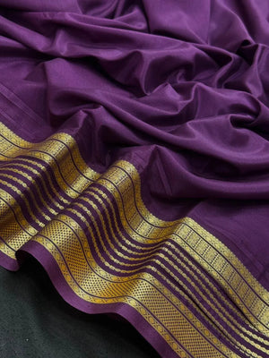 Luxe Drapes: Semi Mysore Crepe Silk Saree for Timeless Elegance-(KH Anusuya)