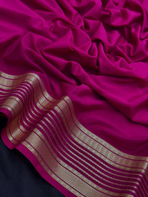 Luxe Drapes: Semi Mysore Crepe Silk Saree for Timeless Elegance-(KH Anusuya)