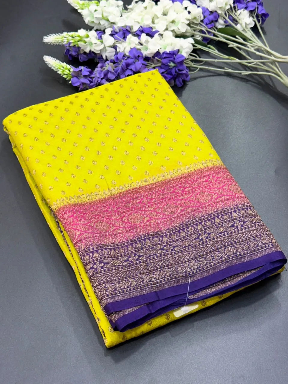 Premium Korean Silk Zari Saree