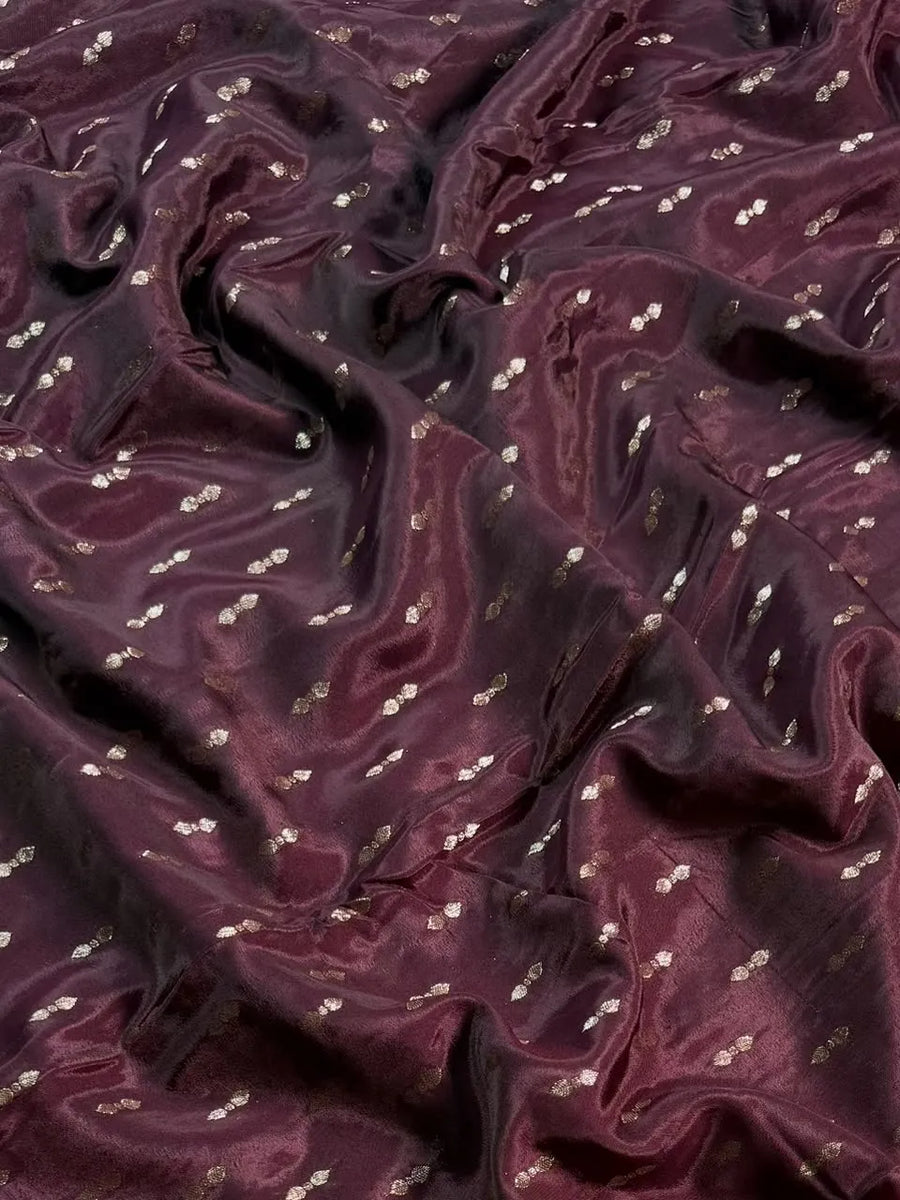 Korean Silk Floral Zari Saree