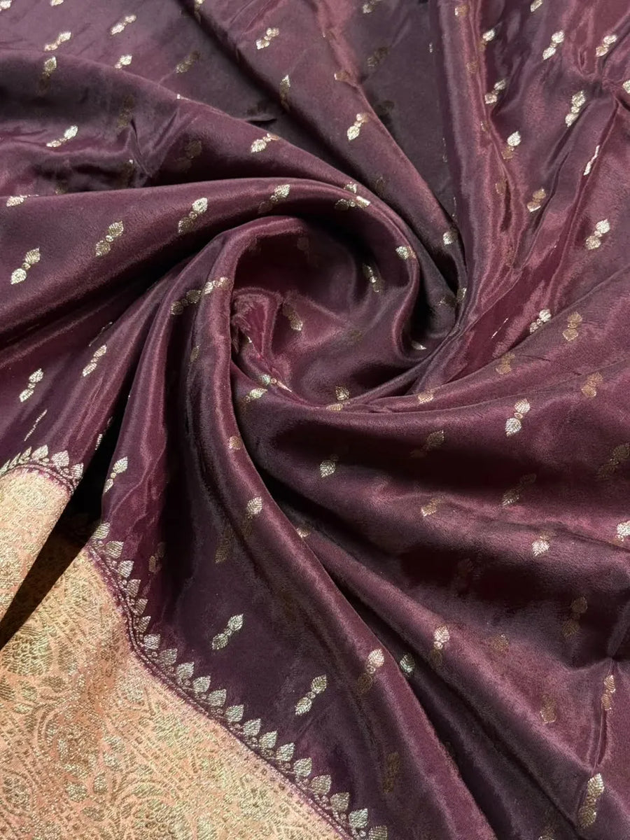 Korean Silk Floral Zari Saree