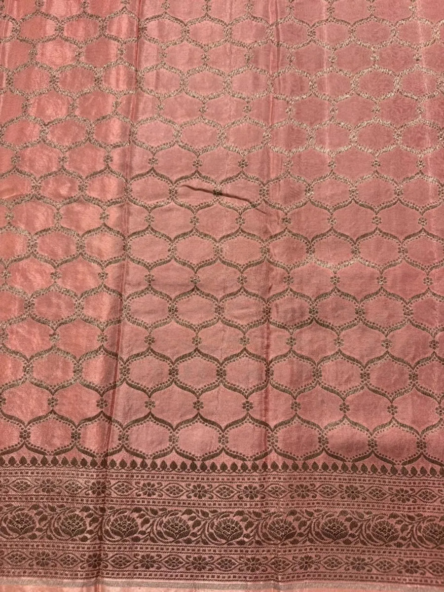 Korean Silk Floral Zari Saree