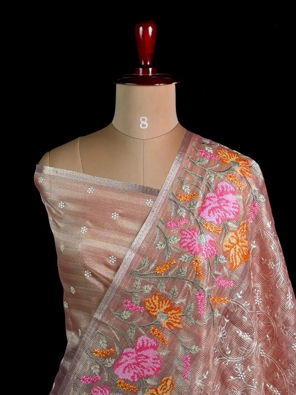  Elegant Kota Multi Buta Saree with Floral Embroidered Pallu