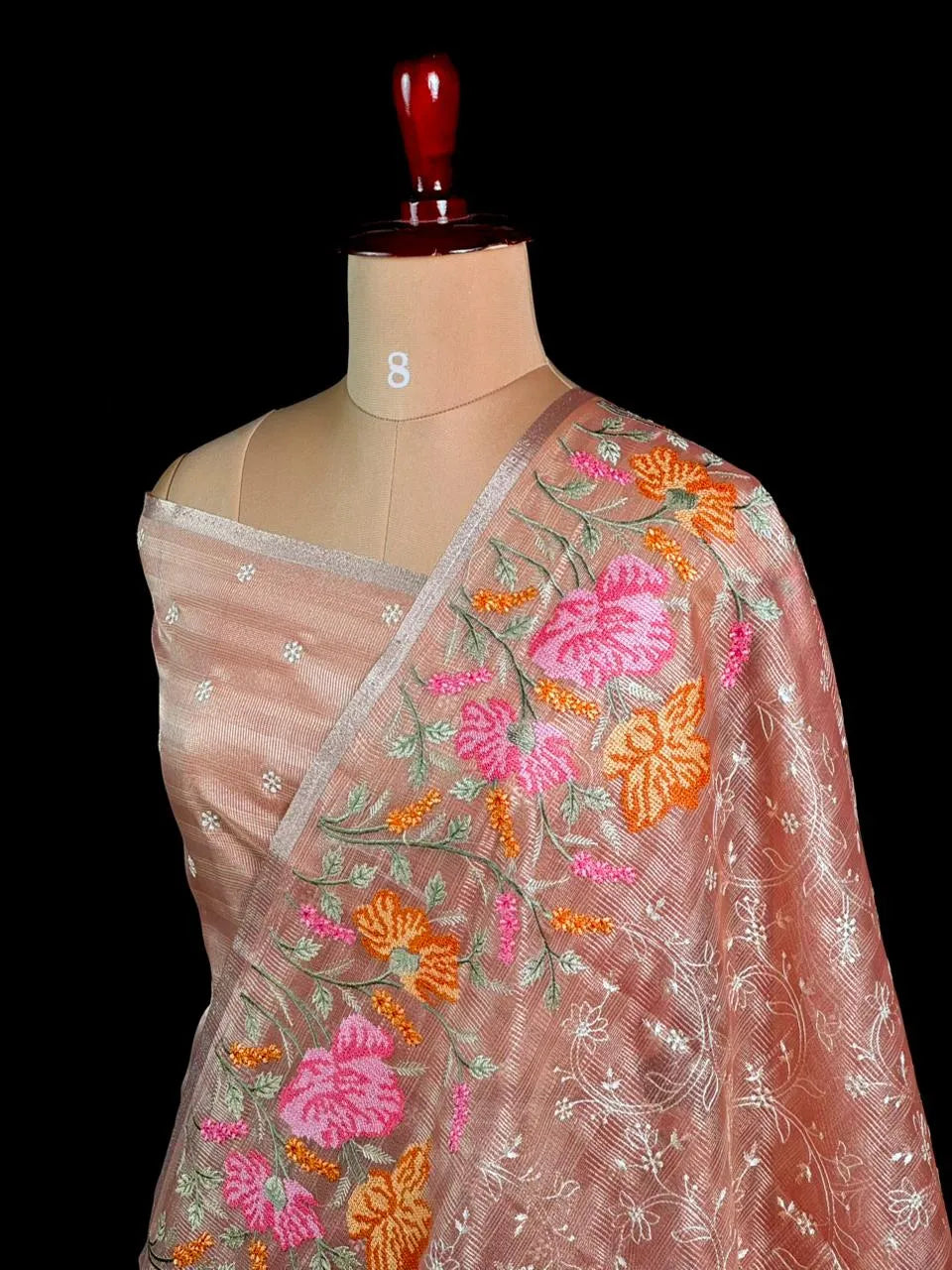  Elegant Kota Multi Buta Saree with Floral Embroidered Pallu