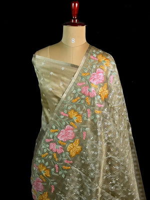  Elegant Kota Multi Buta Saree with Floral Embroidered Pallu
