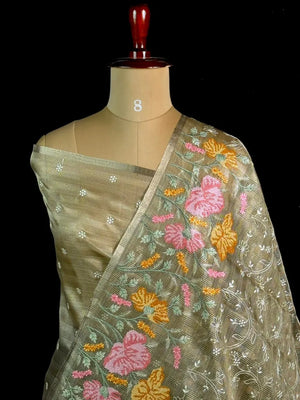  Elegant Kota Multi Buta Saree with Floral Embroidered Pallu