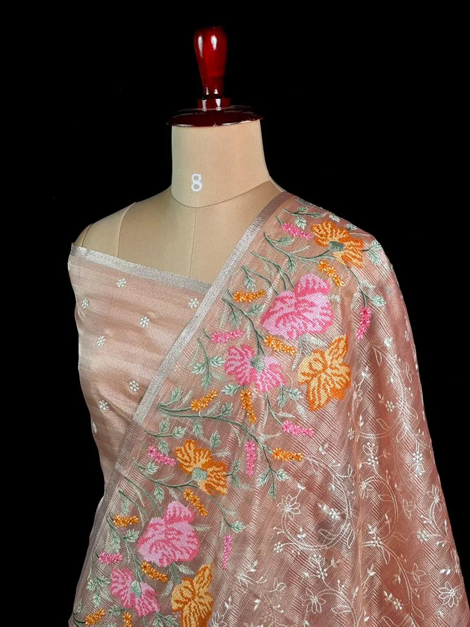  Elegant Kota Multi Buta Saree with Floral Embroidered Pallu