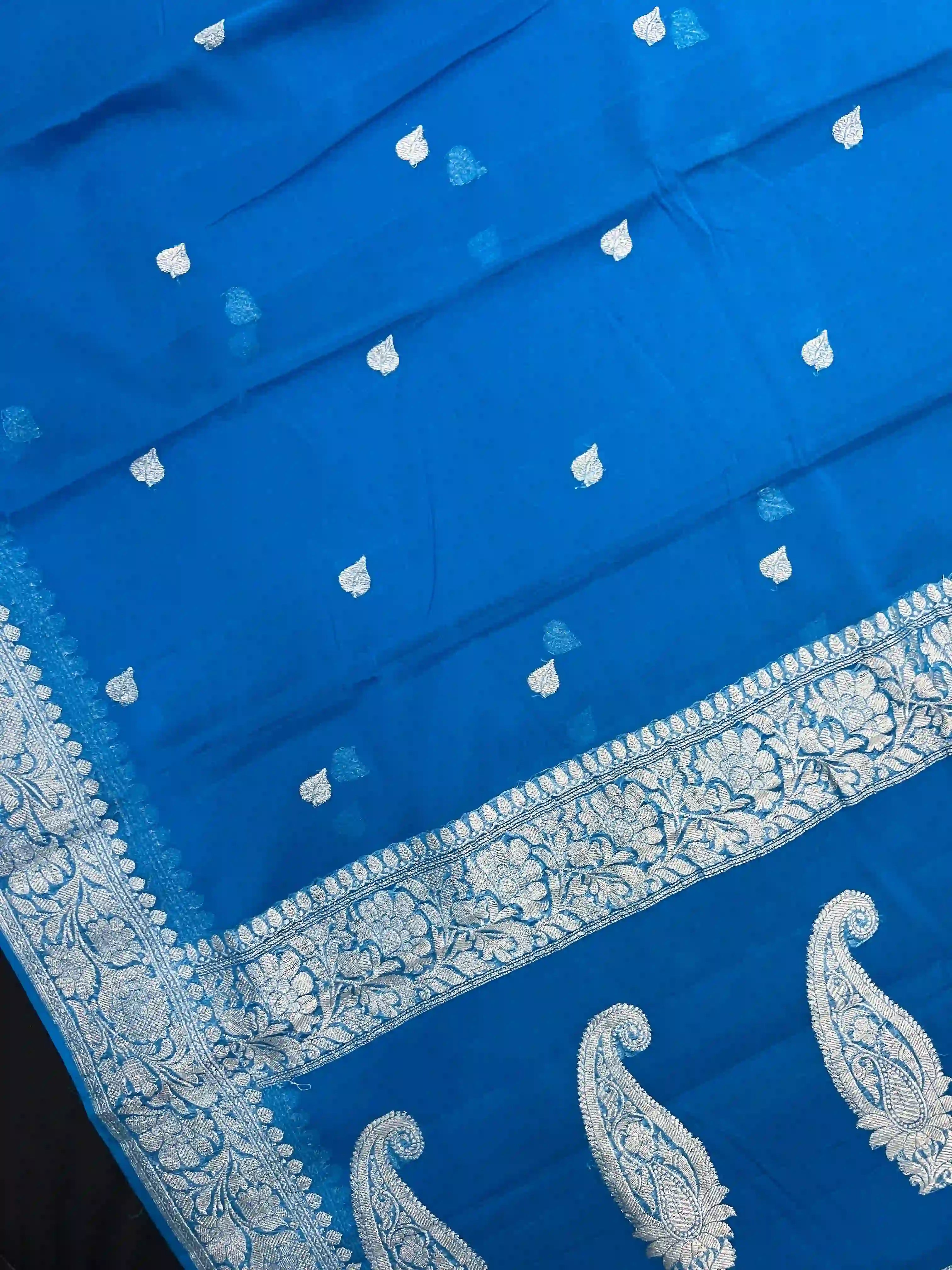 Banarasi Self-Color Pure Khaddi Chiffon