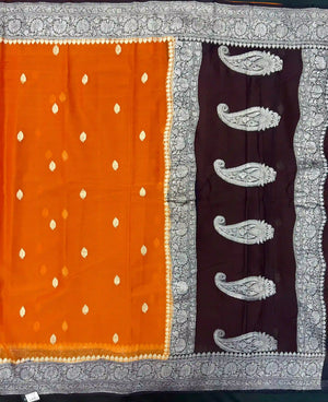 Banarasi Pure Khaddi Chiffon Saree 
