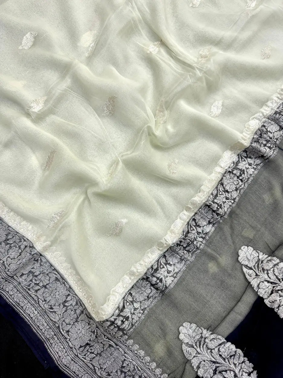 Banarasi Pure Khaddi Chiffon Saree-2