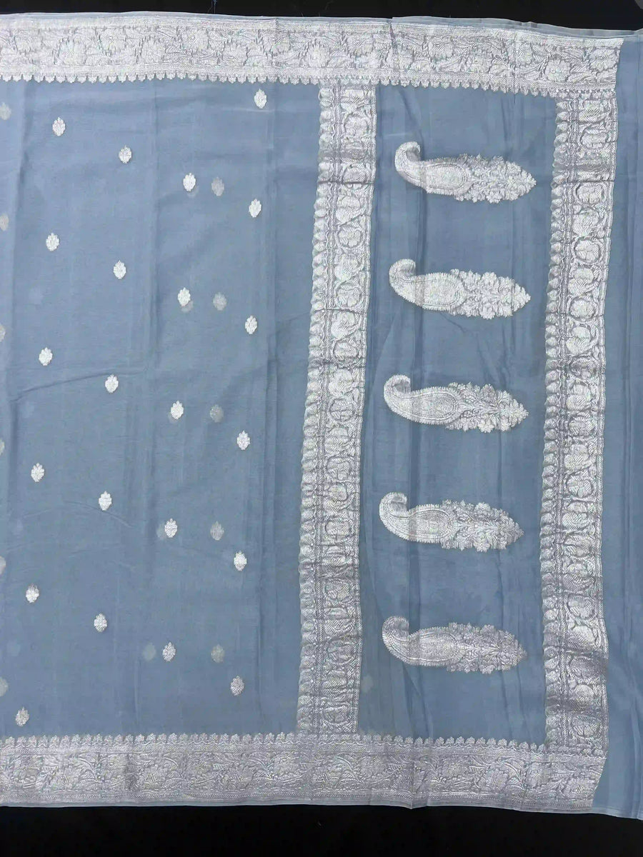 Banarasi Self-Color Pure Khaddi Chiffon