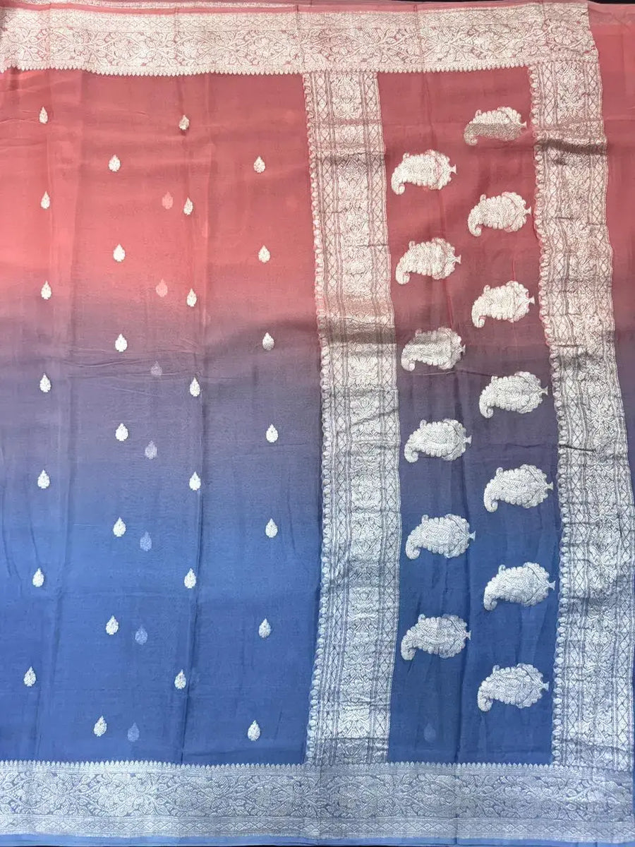 Banarasi Pure Khaddi Chiffon Saree