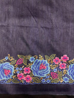 Heritage Charm: Handwoven Tusser Silk Saree-Kanyakumari Border