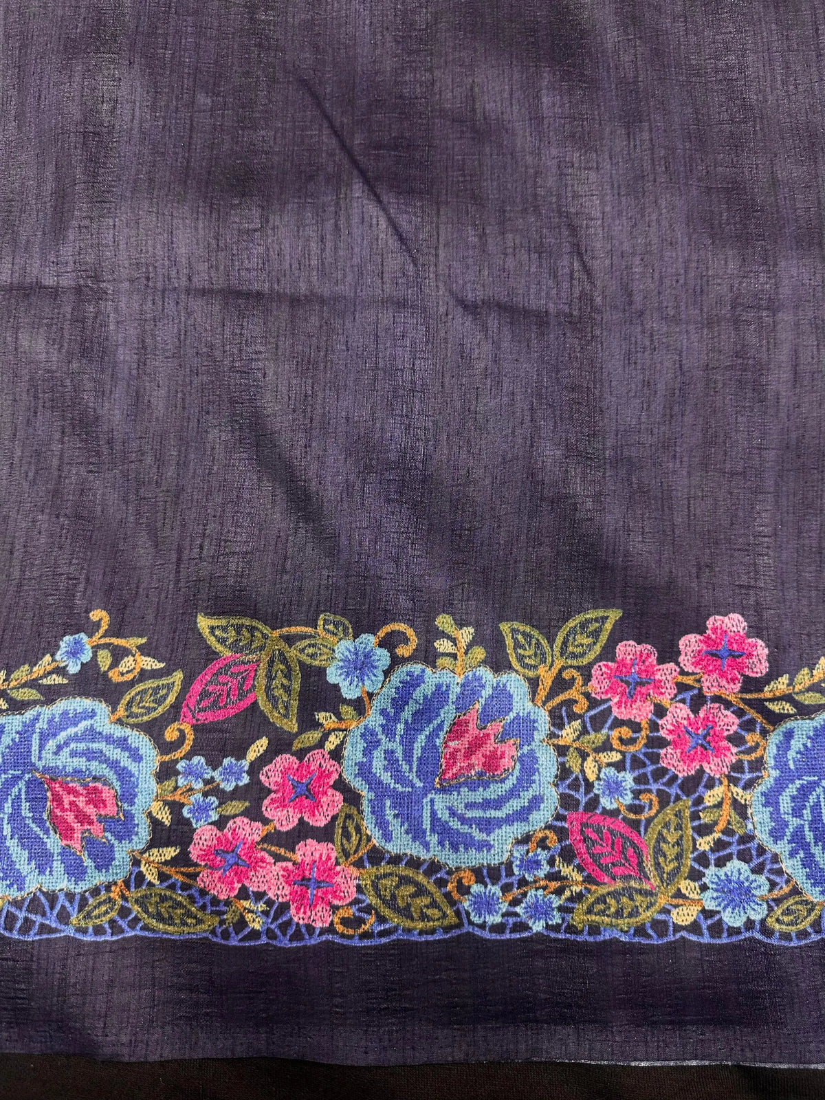 Heritage Charm: Handwoven Tusser Silk Saree-Kanyakumari Border
