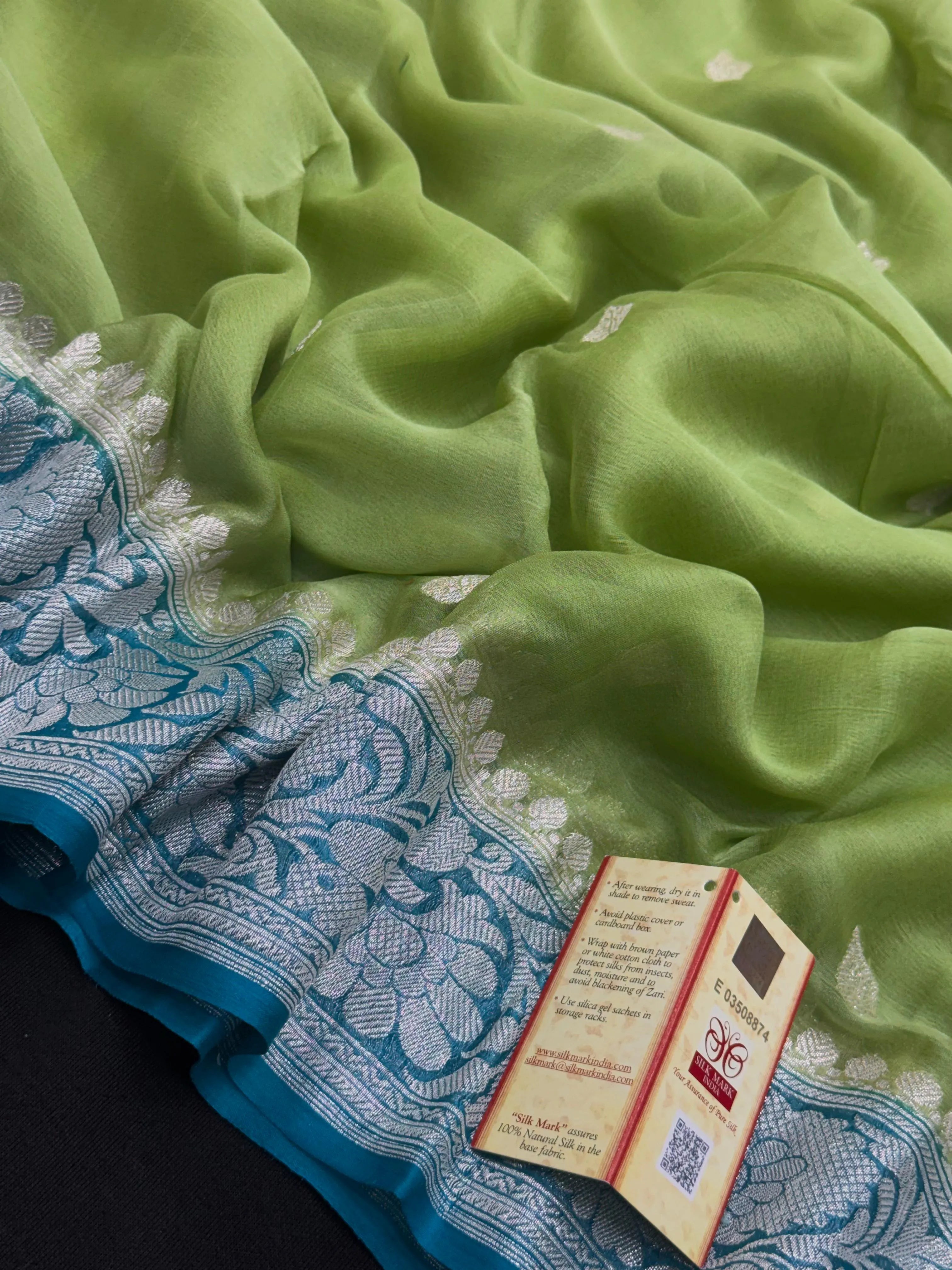 Banarasi Pure Khaddi Chiffon Saree 