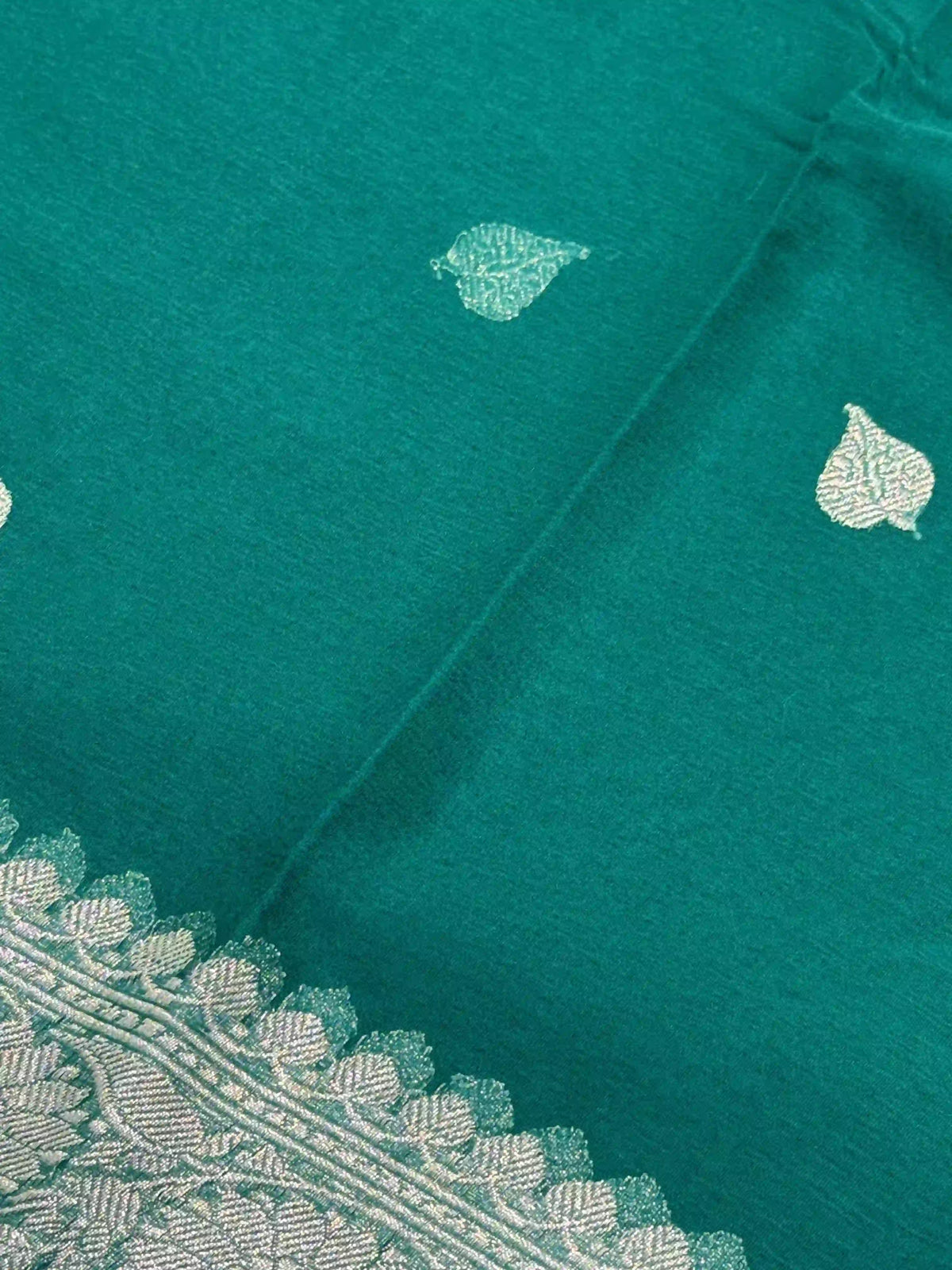Banarasi Pure Khaddi Chiffon Saree-Self