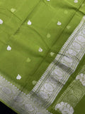 Banarasi Pure Khaddi Chiffon Saree-Self