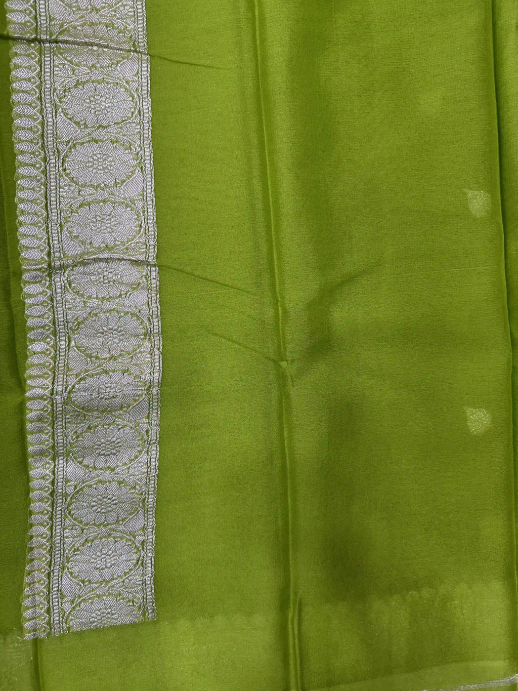 Banarasi Pure Khaddi Chiffon Saree-Self