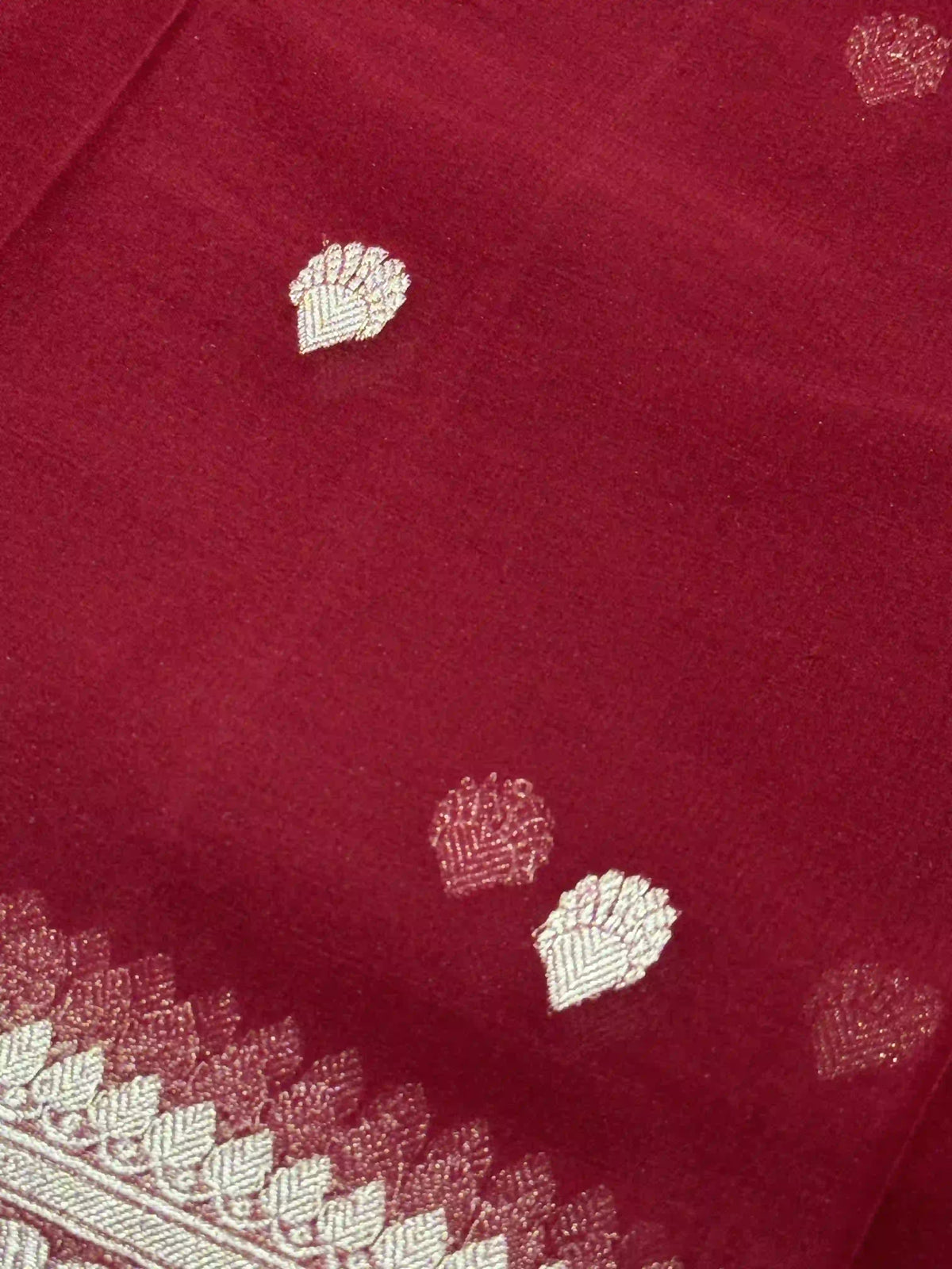 Banarasi Pure Khaddi Chiffon Saree-Self 