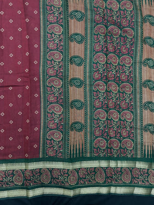 Woman wearing a Cotton Silk Saree with lightweight, soft fabric and subtle sheen, ideal for office, casual, and festive occasions.