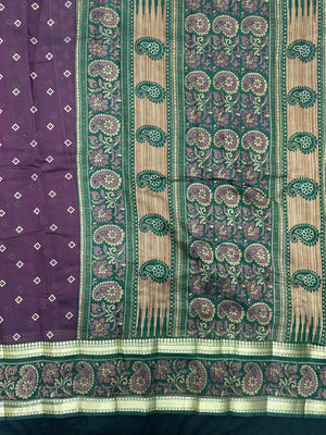 Woman wearing a Cotton Silk Saree with lightweight, soft fabric and subtle sheen, ideal for office, casual, and festive occasions.