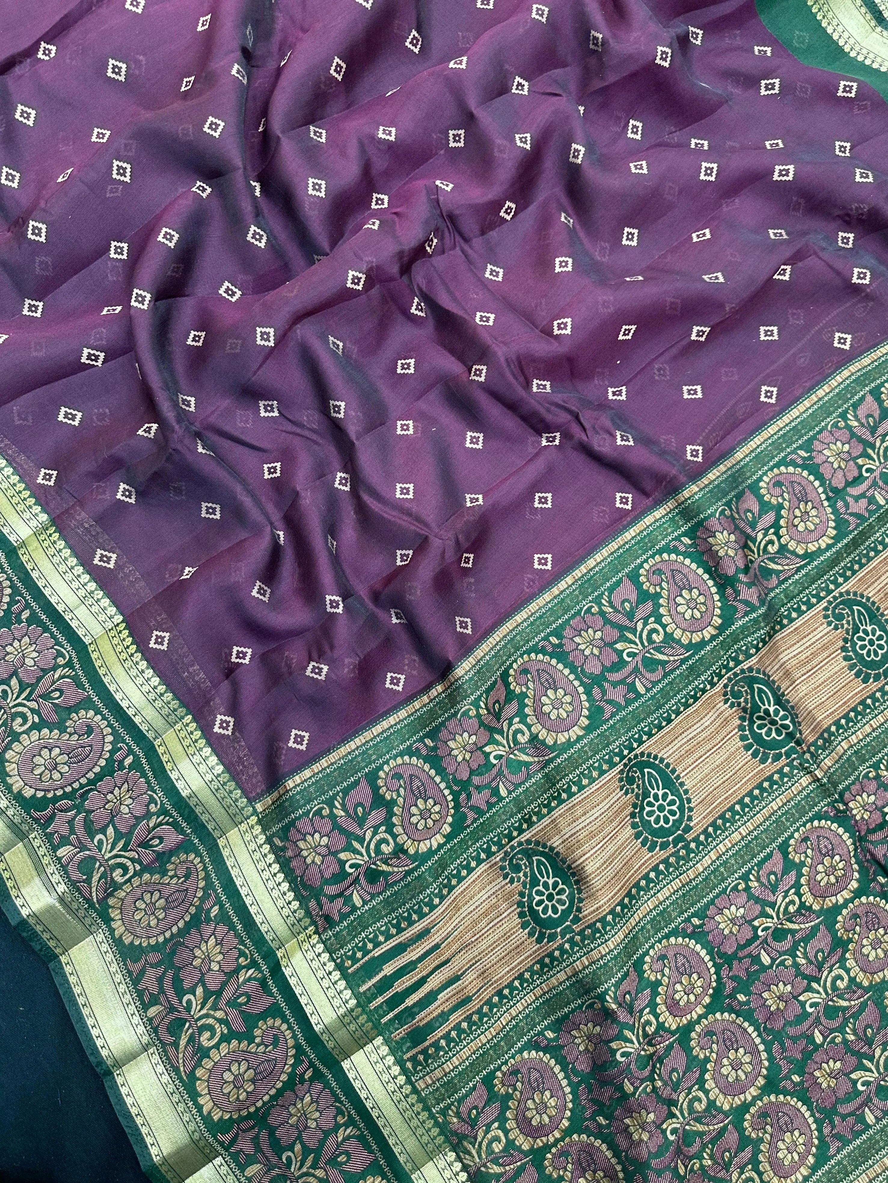 Woman wearing a Cotton Silk Saree with lightweight, soft fabric and subtle sheen, ideal for office, casual, and festive occasions.