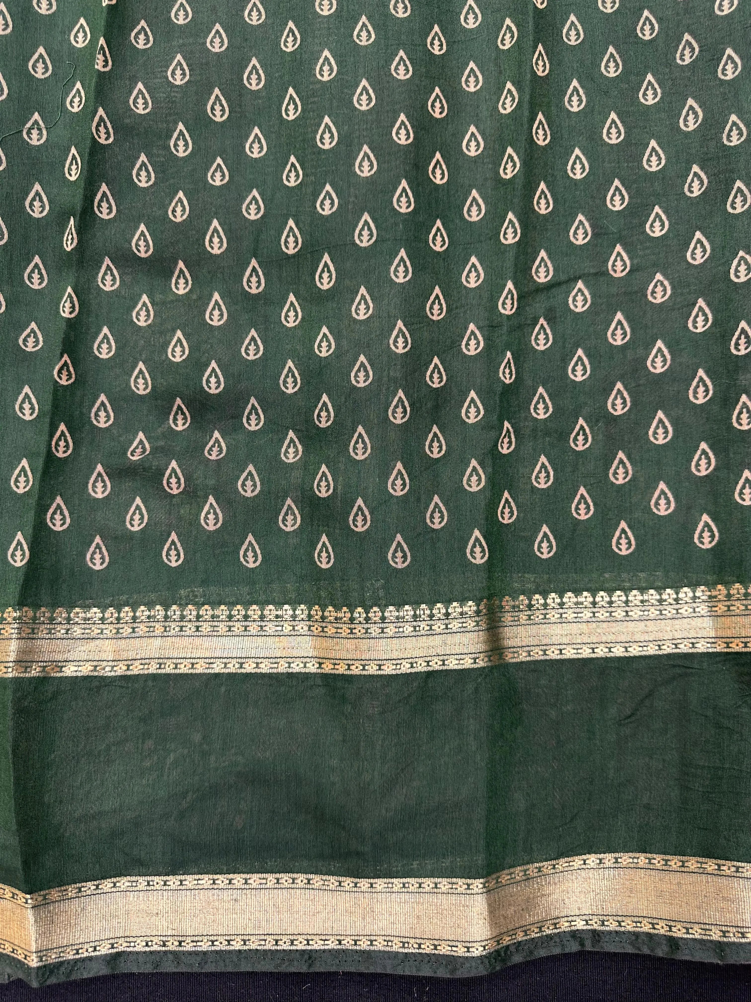 Woman wearing a Cotton Silk Saree with lightweight, soft fabric and subtle sheen, ideal for office, casual, and festive occasions.