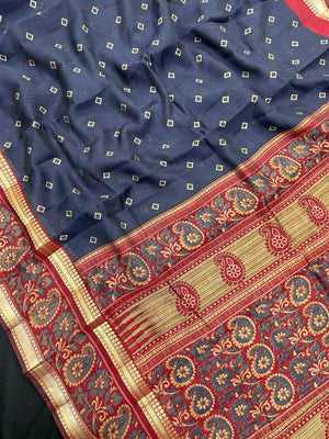 Woman wearing a Cotton Silk Saree with lightweight, soft fabric and subtle sheen, ideal for office, casual, and festive occasions.