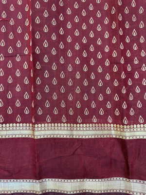 Woman wearing a Cotton Silk Saree with lightweight, soft fabric and subtle sheen, ideal for office, casual, and festive occasions.