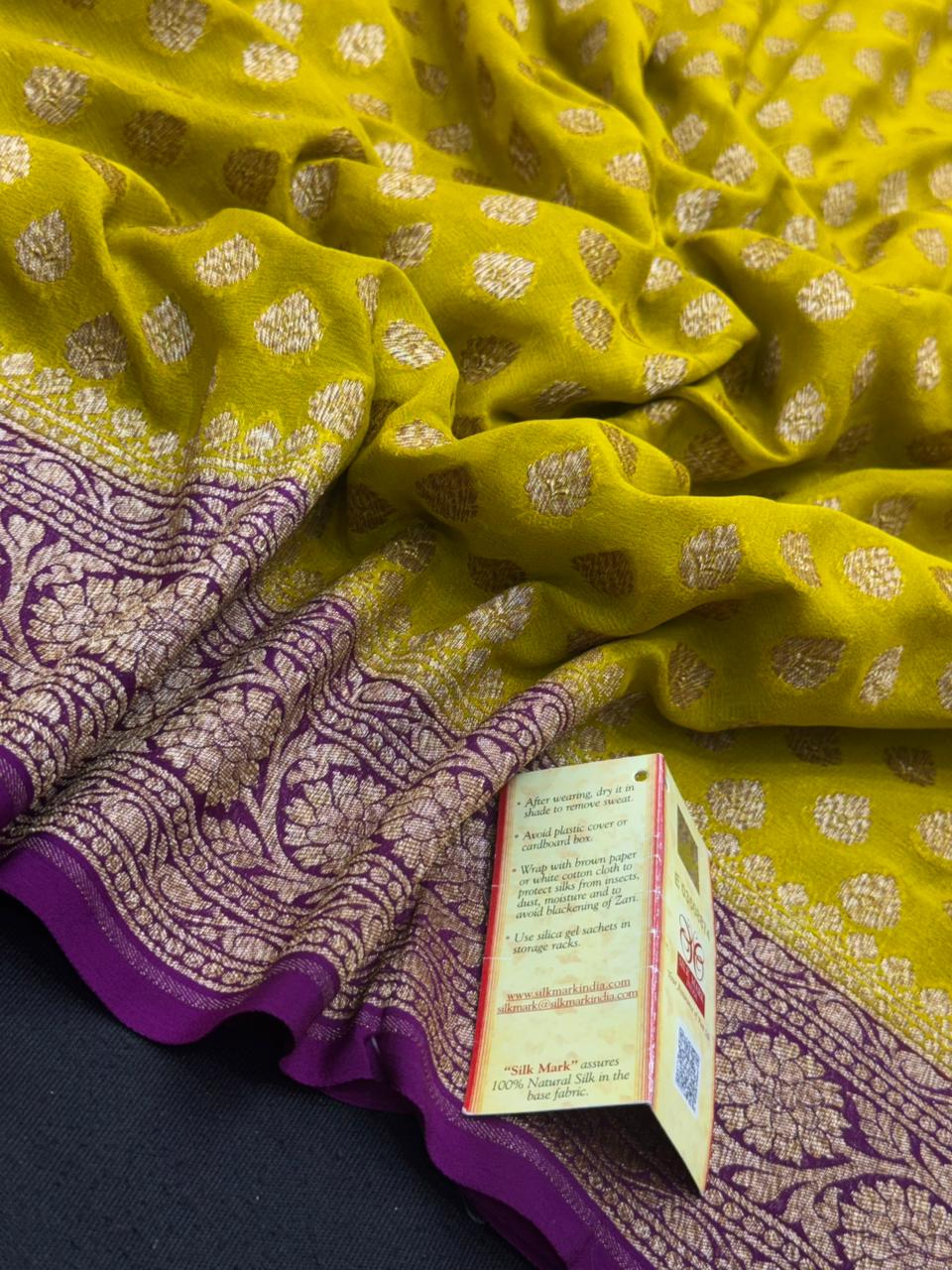 Timeless Pure Khaddi Georgette Silk Saree – The Ultimate Ethnic Wear for Wedding Celebration