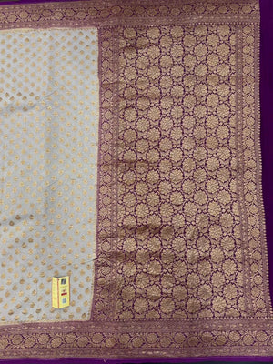 Pure Khaddi Georgette Saree – Handwoven Grace with Regal Zari Weave