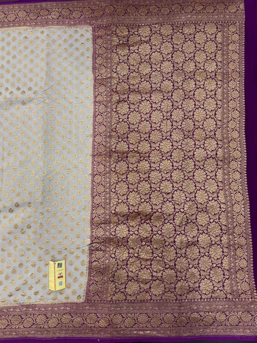 Pure Khaddi Georgette Saree – Handwoven Grace with Regal Zari Weave
