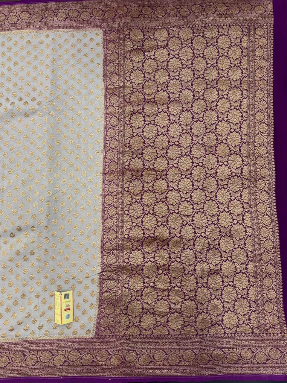 Pure Khaddi Georgette Saree – Handwoven Grace with Regal Zari Weave