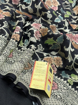 Pure Khaddi Georgette  Meena Saree-(Khaddi Georgette Meena)