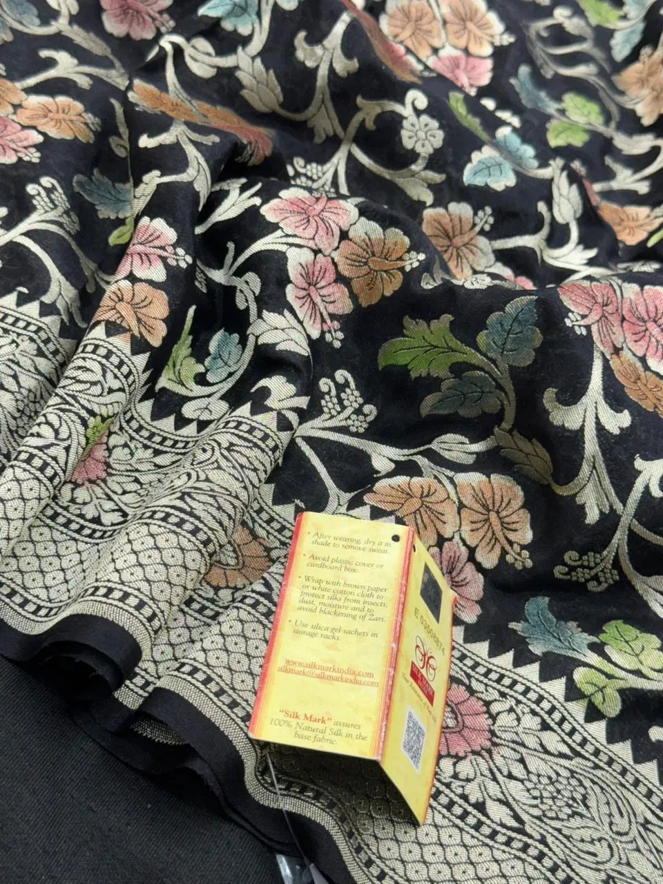 Pure Khaddi Georgette  Meena Saree-(Khaddi Georgette Meena)