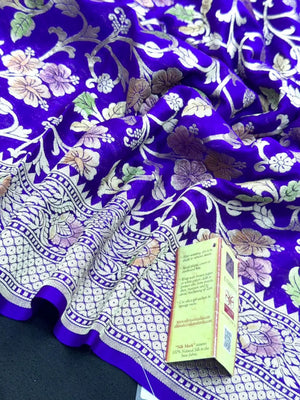 Pure Khaddi Georgette  Meena Saree-(Khaddi Georgette Meena)