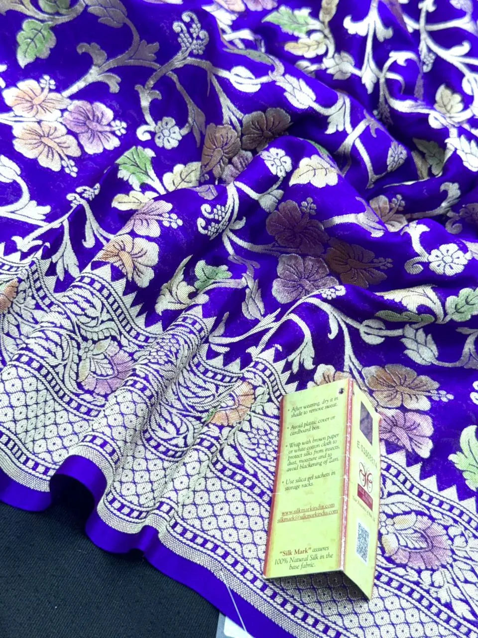 Pure Khaddi Georgette  Meena Saree-(Khaddi Georgette Meena)