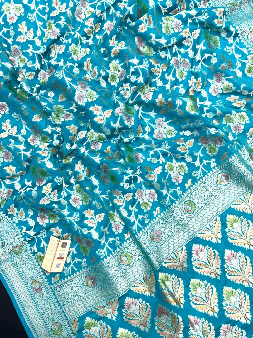 Pure Khaddi Georgette  Meena Saree-(Khaddi Georgette Meena)