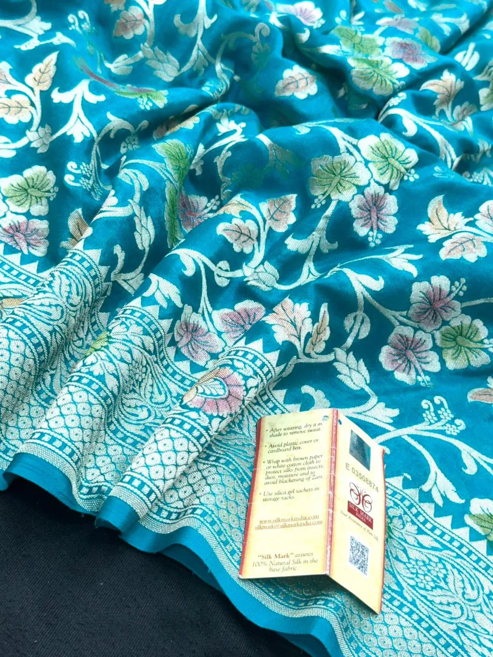 Pure Khaddi Georgette  Meena Saree-(Khaddi Georgette Meena)