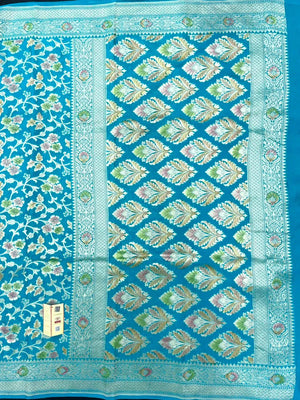 Pure Khaddi Georgette  Meena Saree-(Khaddi Georgette Meena)