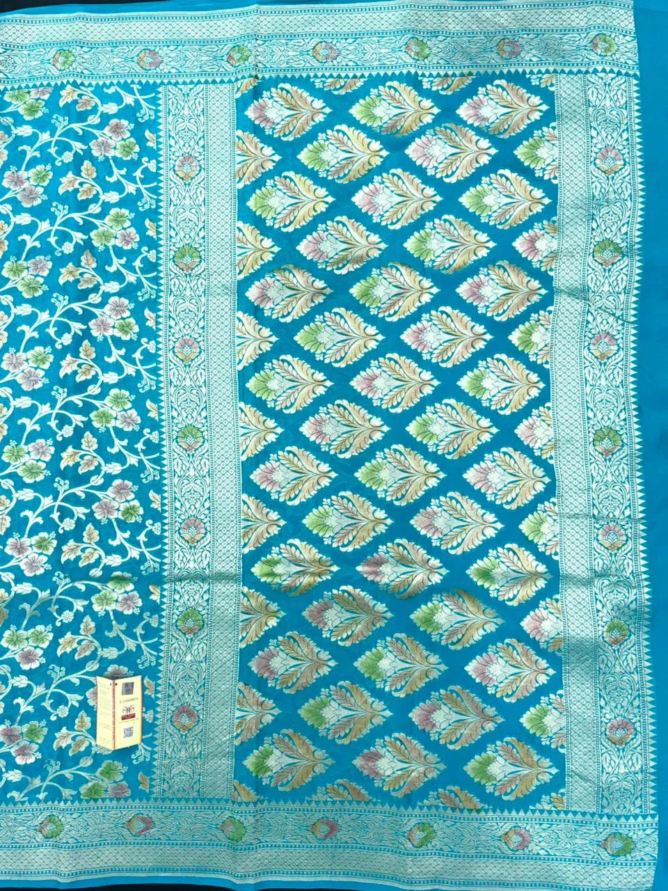 Pure Khaddi Georgette  Meena Saree-(Khaddi Georgette Meena)