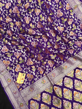 Pure Khaddi Georgette  Meena Saree-(Khaddi Georgette Meena)