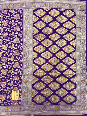 Pure Khaddi Georgette  Meena Saree-(Khaddi Georgette Meena)